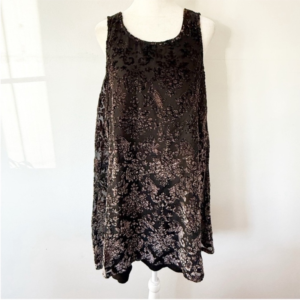 Black Swan Women Y2K Velvet Burnout Damask Dress Medium Goth Whimsigoth Fairy